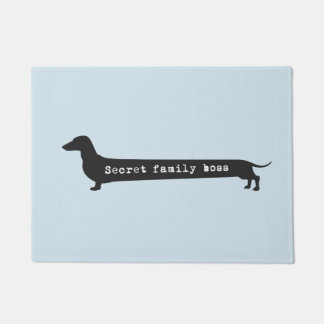 Funny Dachshund secret boss silhouette doormat