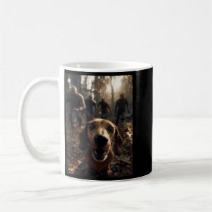 Funny Dachshund Selfie With Zombies Halloween Coffee Mug