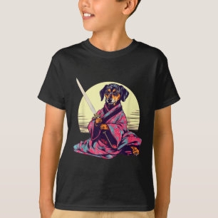 Funny Dachshund Wiener Dog Japanese Tattoo Ukiyoe T-Shirt