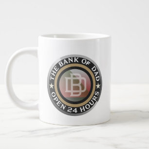 Funny Dad bank word art  Large Coffee Mug