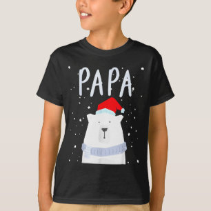 Funny Dad Bear Christmas Saint Hat Couples Family  T-Shirt