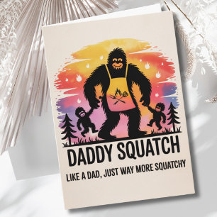 Funny Dad Birthday Bigfoot Sasquatch BBQ Kids Fun Card