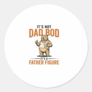 Funny Dad Bod Father Figure Bear Beer Shirt_1 Classic Round Sticker