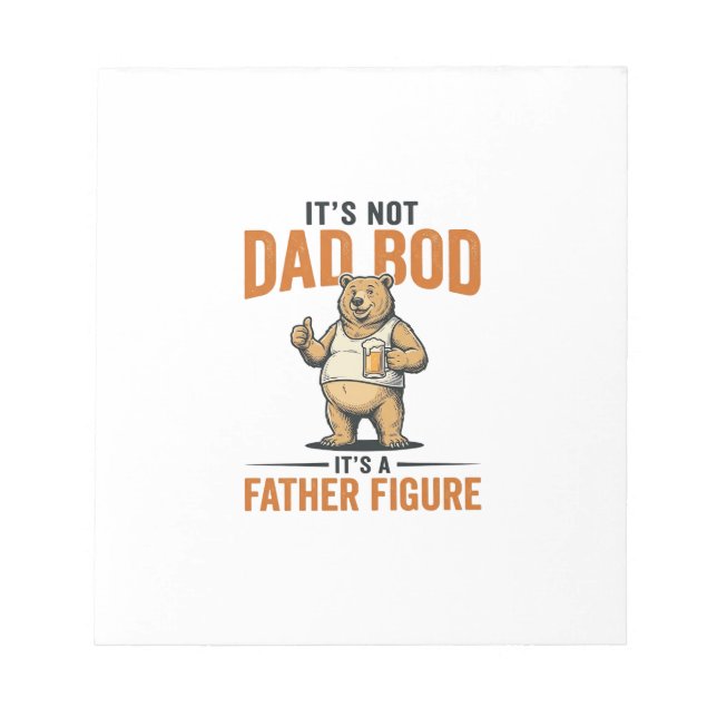 Funny Dad Bod Father Figure Bear Beer Shirt_1 Notepad (Front)