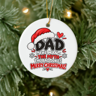 Funny Dad Christmas Bad Jokes Appreciation Gift Ceramic Ornament