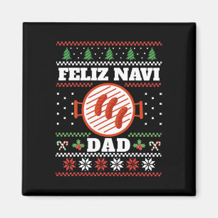 Funny Dad Christmas Bbq Feliz Navi Dad Uggly  Magnet