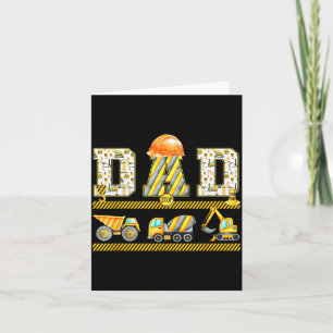 Funny Dad Construction Excavator Kids Matching Fam Card