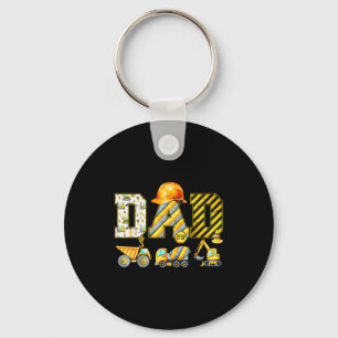Funny Dad Construction Excavator Kids Matching Fam Keychain