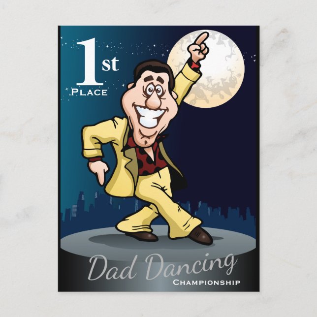 Funny Dad Dancing Winner  Postcard (Front)
