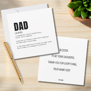 Funny Dad Definition Greeting Holiday Card