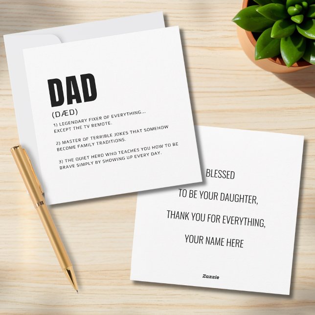 Funny Dad Definition Greeting Holiday Card (Creator Uploaded)