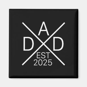 Funny Dad Est 2025 For New Dad Husband Baby Announ Magnet