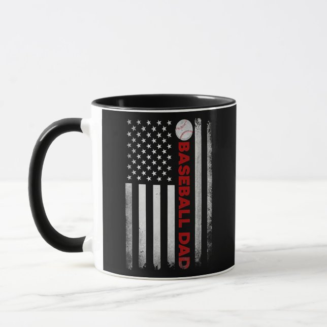 Funny Dad Fathers Day Baseball Dad  Mug (Left)