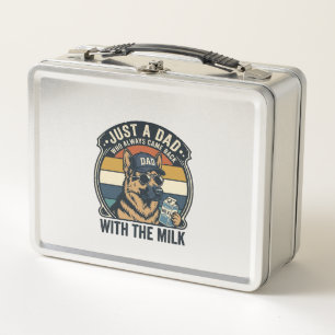 Funny Dad German Shepherd Milk Retro Shirt Design_ Metal Lunch Box