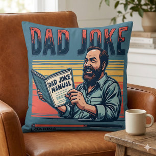 Funny Dad Joke Retro Humour Vintage Aesthetic Throw Pillow