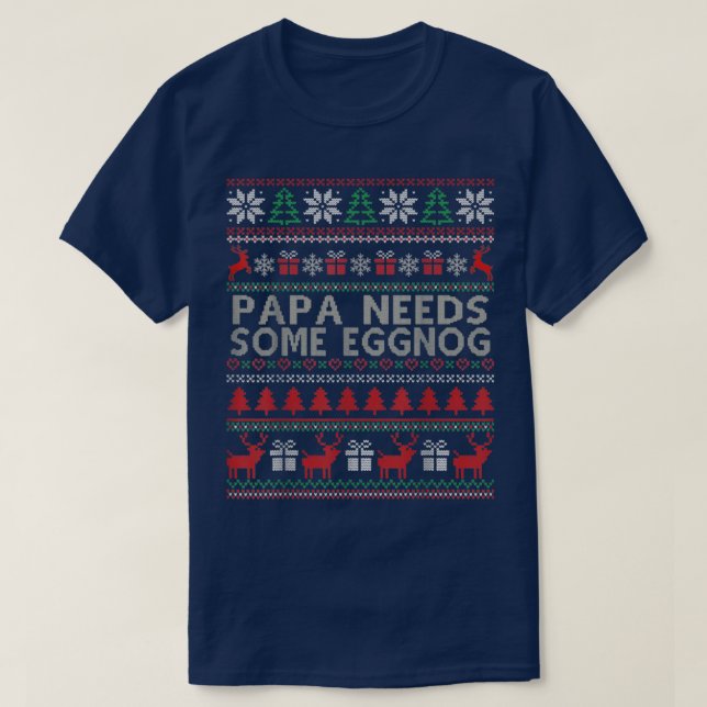 Funny Dad Joke Ugly Christmas Sweater Papa Needs S (Design Front)