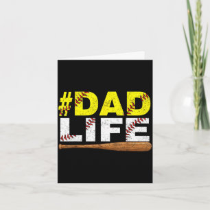 Funny dad life softball baseball daddy sports card
