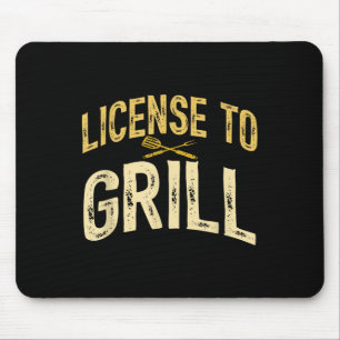 Funny Dad Loves Bbq License To Grill Meat Smoking Mouse Pad