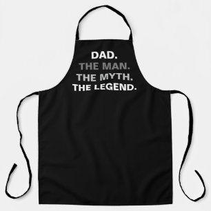 Funny Dad Man Myth Legend Black Typography Chef Apron