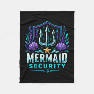 Funny dad mermaid security fleece blanket