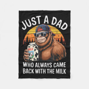 Funny Dad Milk Meme Modern Humour Joke for Men Fleece Blanket