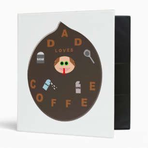 Funny Dad Monster Loves Coffee Binder