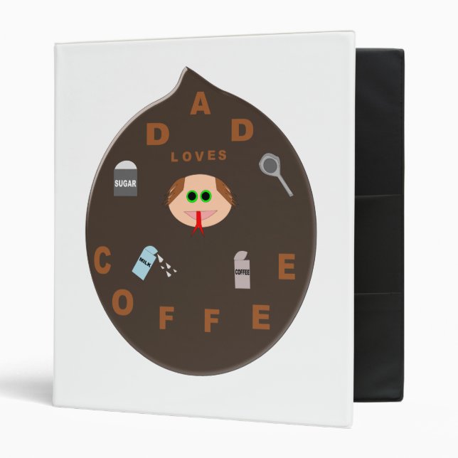 Funny Dad Monster Loves Coffee Binder (Front/Inside)