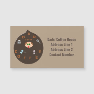 Funny Dad Monster Loves Coffee Business Magnet