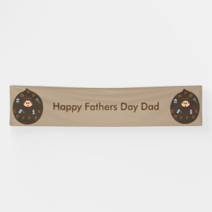 Funny Dad Monster Loves Coffee Custom Banner