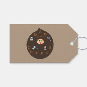 Funny Dad Monster Loves Coffee Custom Gift Tags