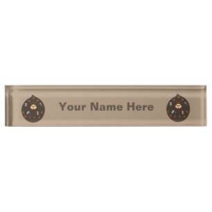 Funny Dad Monster Loves Coffee Custom Nameplate