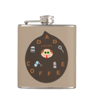 Funny Dad Monster Loves Coffee Flask