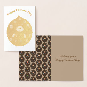Funny Dad Monster Loves Coffee Foil Card