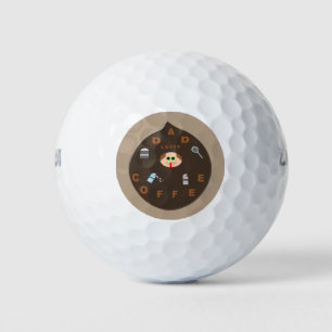 Funny Dad Monster Loves Coffee Golf Ball
