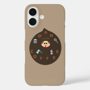 Funny Dad Monster Loves Coffee iPhone Case