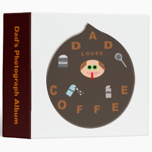Funny Dad Monster Loves Coffee Photo Album Binder