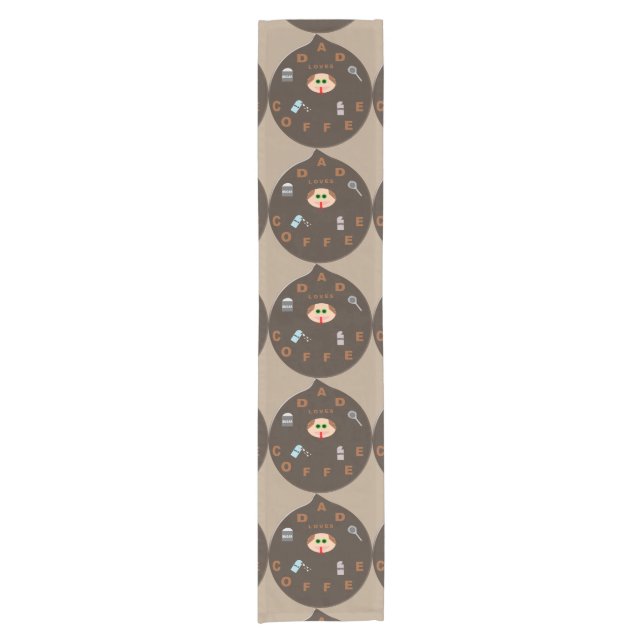 Funny Dad Monster Loves Coffee Table Runner (Front)