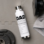 Funny Dad Nutrition Facts with Photos Water Bottle<br><div class="desc">Celebrate Dad in a fun and meaningful way with this personalized “Dad Nutrition Facts” water bottle — the perfect mix of humour and heartfelt memories. This unique design features a playful nutrition label on the front, highlighting everything that makes Dad amazing—from endless coffee to superpower multitasking. On the back, you...</div>