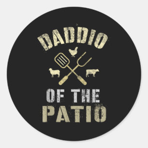 Funny dad of the patio bbq classic round sticker