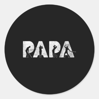 Funny Dad Papa Golf Daddy Funny Fathers Day Gift  Classic Round Sticker