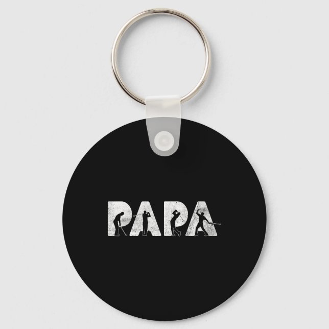 Funny Dad Papa Golf Daddy Funny Fathers Day Gift  Keychain (Front)