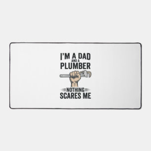 Funny Dad Plumber Vintage Engraving Shirt Design_1 Desk Mat