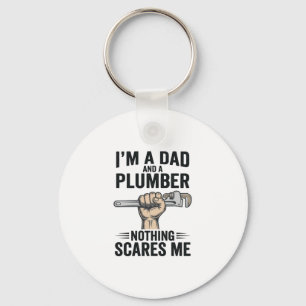 Funny Dad Plumber Vintage Engraving Shirt Design_1 Keychain
