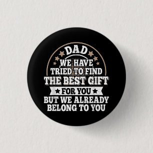 Funny Dad Saying Graphic Vintage Papa Father 1 Inch Round Button