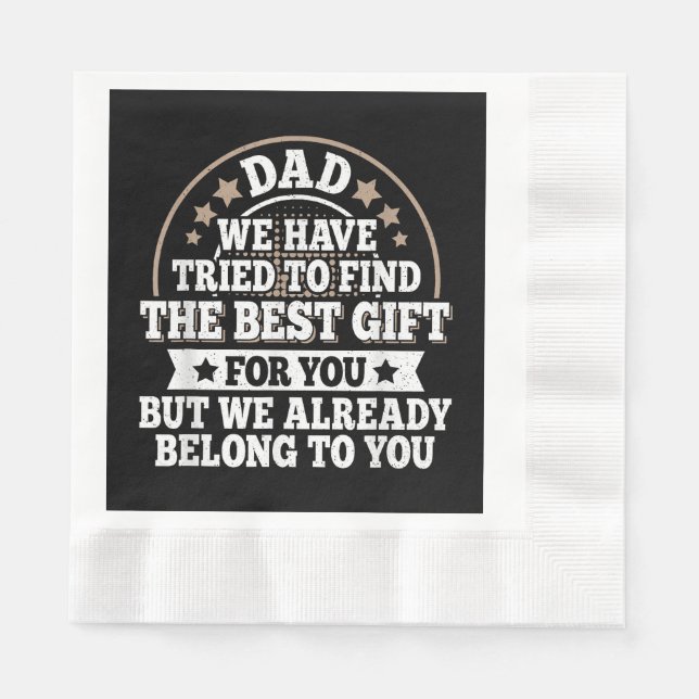Funny Dad Saying Graphic Vintage Papa Father Napkin (Front)