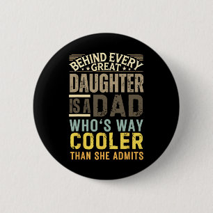 Funny Dad Shirt From Daughter Men Funny Fathers Da 2 Inch Round Button