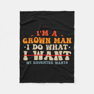 Funny Dad Shirts From Daughter I Do What My Daught Fleece Blanket