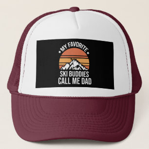 Funny dad Skiing Trucker Hat