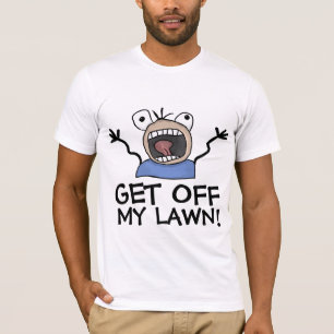 FUNNY DAD T-SHIRTS ANGRY 'GET OFF MY LAWN' GUY