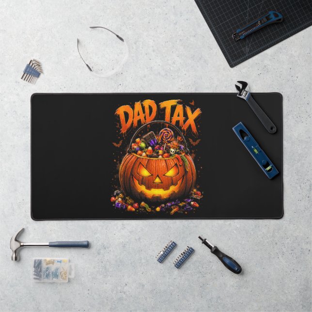 Funny Dad Tax Halloween Pumpkin Desk Mat (Workstation)